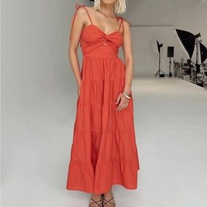 Princess Polly Chavez Midi Dress Red